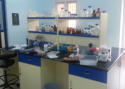 Lab Table with Reagent Racks